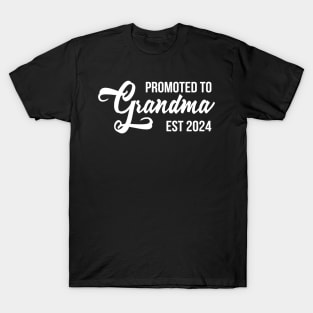 Promoted To Grandma Est 2024 Cute Soon Grandmother T-Shirt